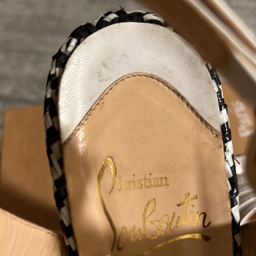 Authentic Christian Louboutin Activa white leather chevreau open toe hee… - Picture 11 of 12